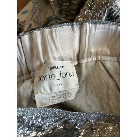 Forte Forte Encanto Fil Coupe Lurex Flare Pants Estrella Silver Womens Size 0 US - Picture 13 of 16